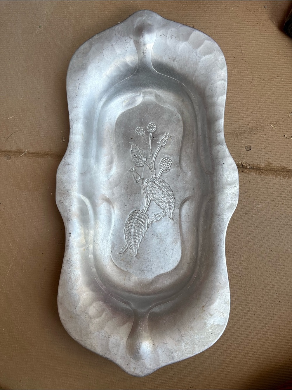 Farberware Silver Floral Embossed Vanity Tray